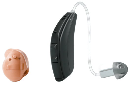 ReSound Vergleich rundliche und längliche Bauform Hörgerät